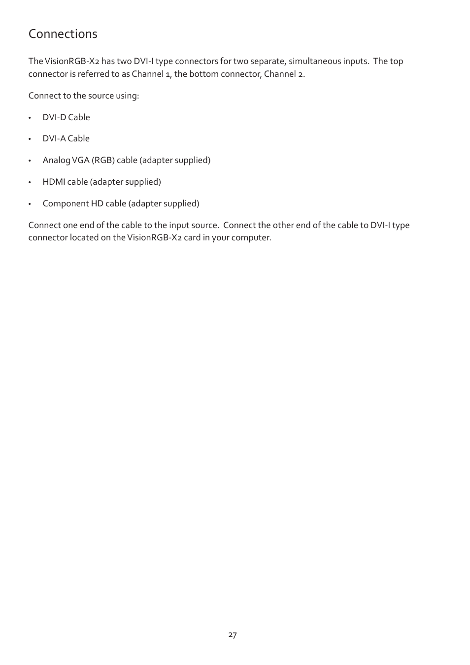 Connections | Datapath Vision User Manual | Page 29 / 70