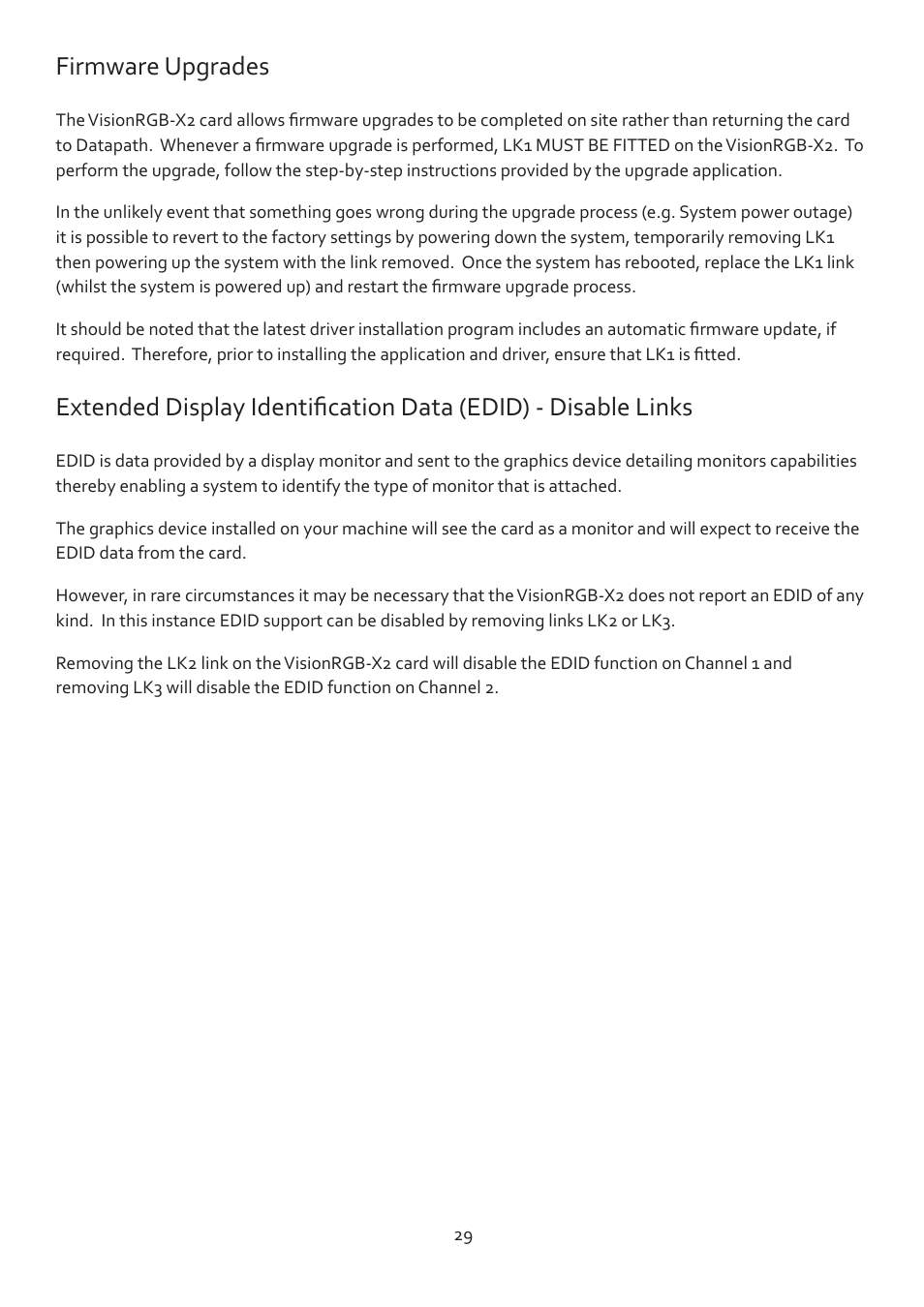Firmware upgrades | Datapath Vision User Manual | Page 31 / 70