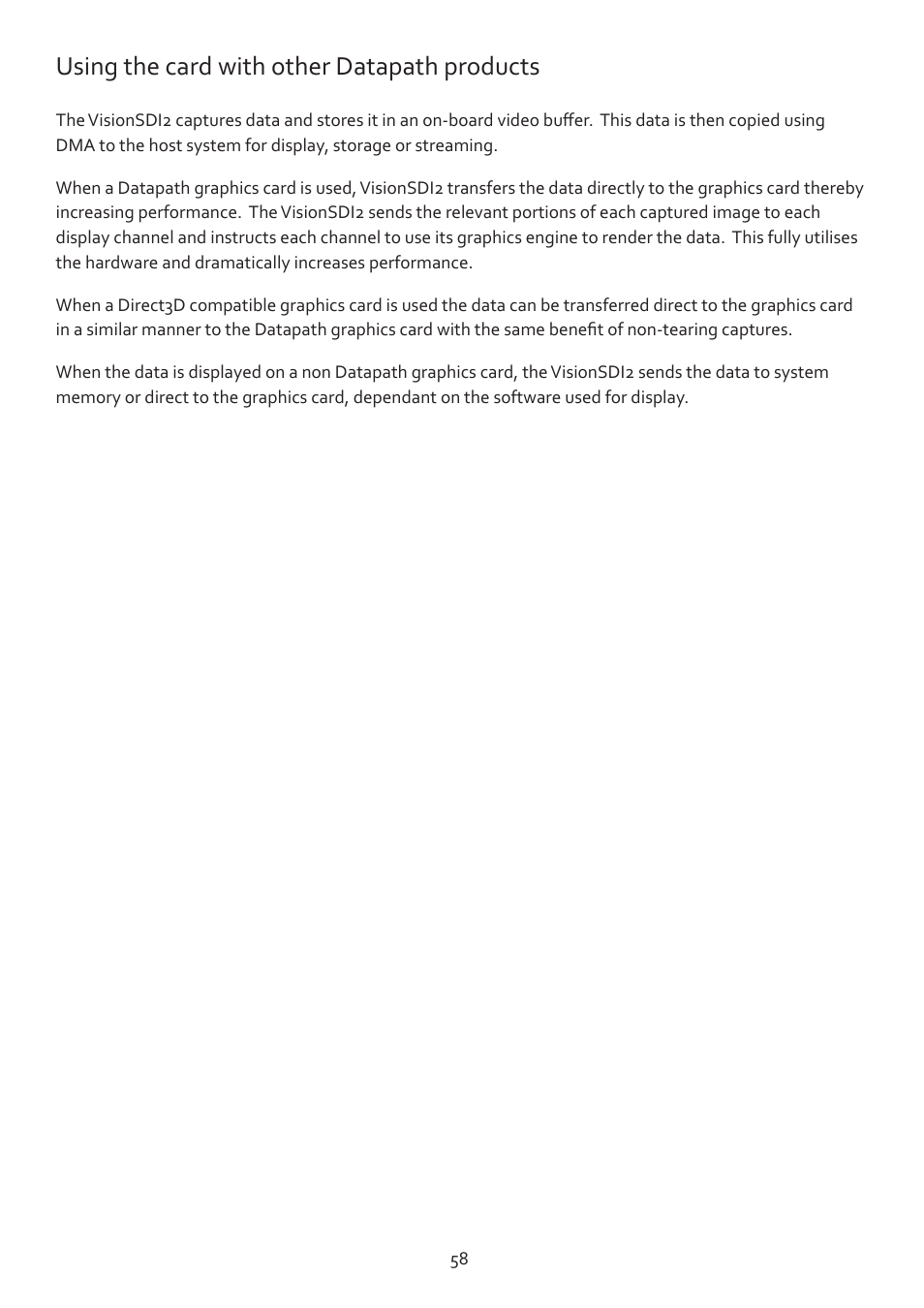 Using the card with other datapath products | Datapath Vision User Manual | Page 60 / 70