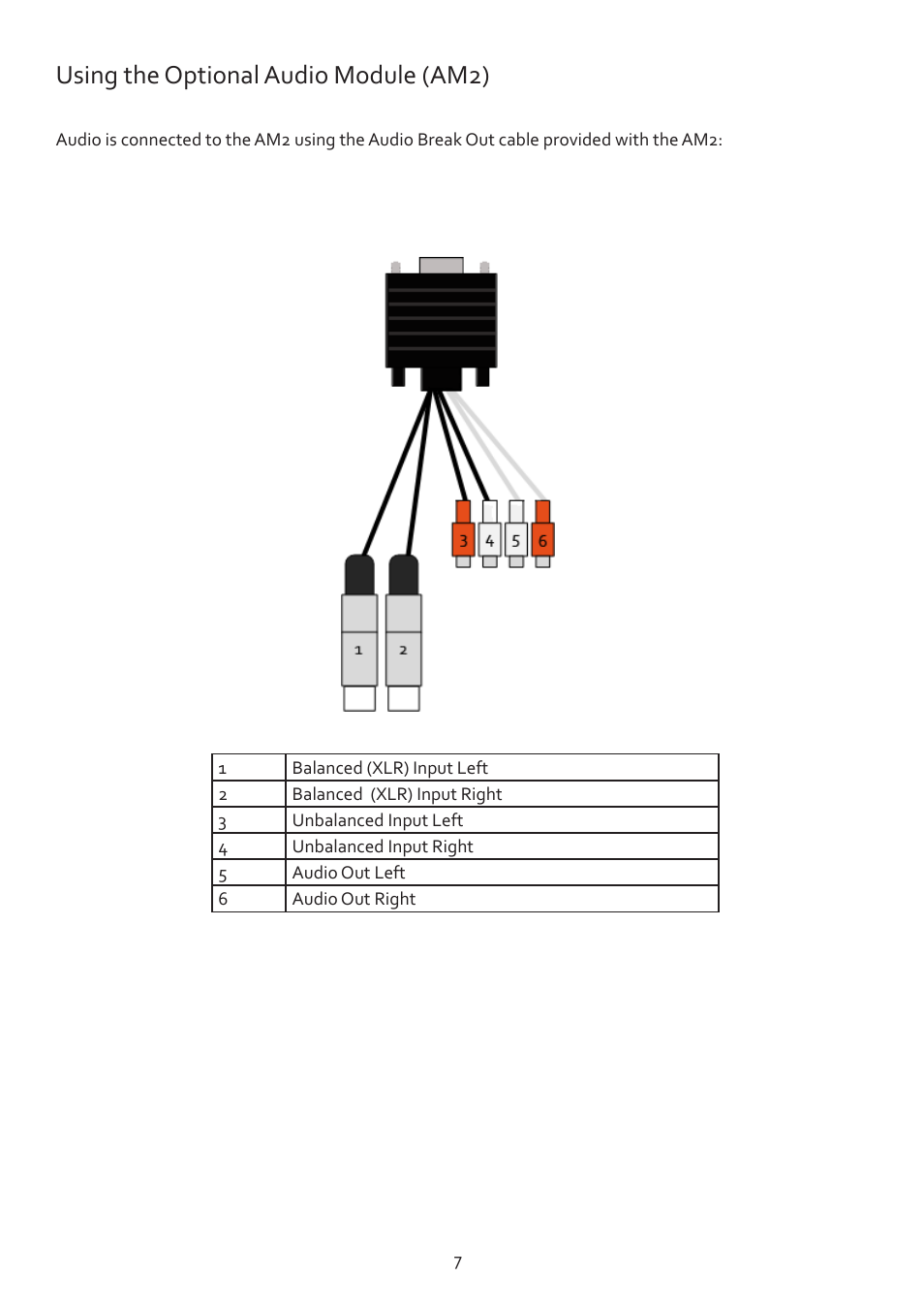 Using the optional audio module (am2) | Datapath VisionAV-HD User Manual | Page 8 / 15