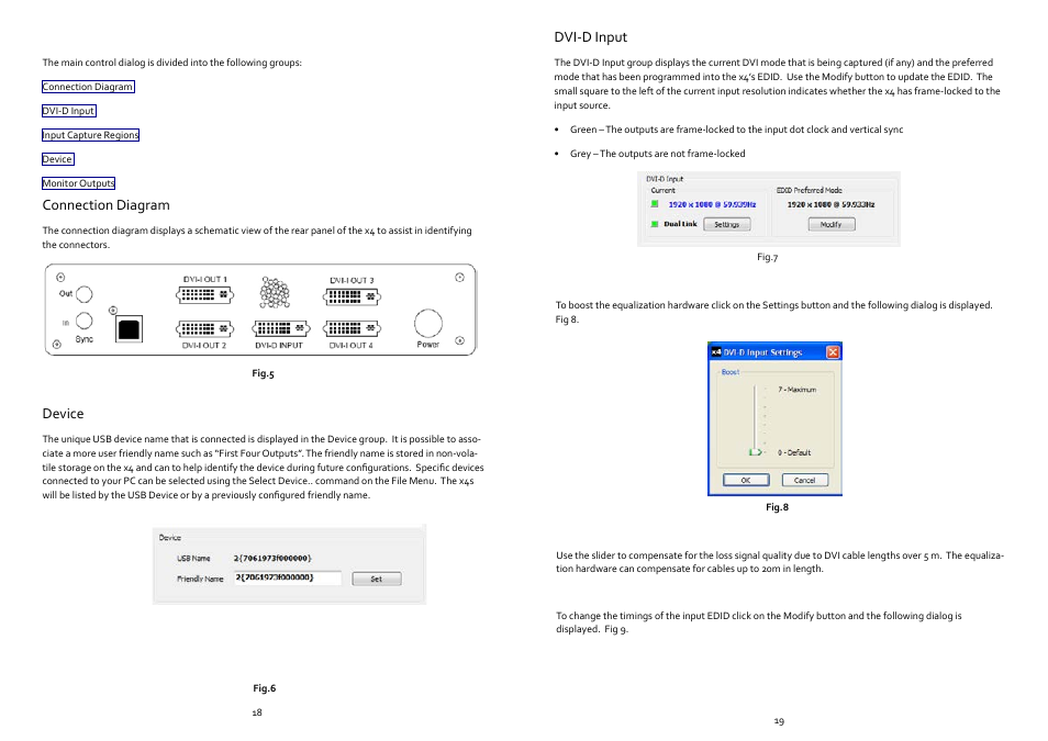Connection diagram, Device, Dvi-d input | Datapath x4 User Manual | Page 11 / 17