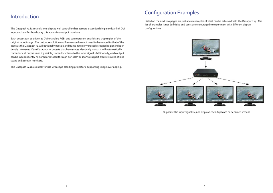 Configuration examples, Introduction | Datapath x4 User Manual | Page 4 / 17