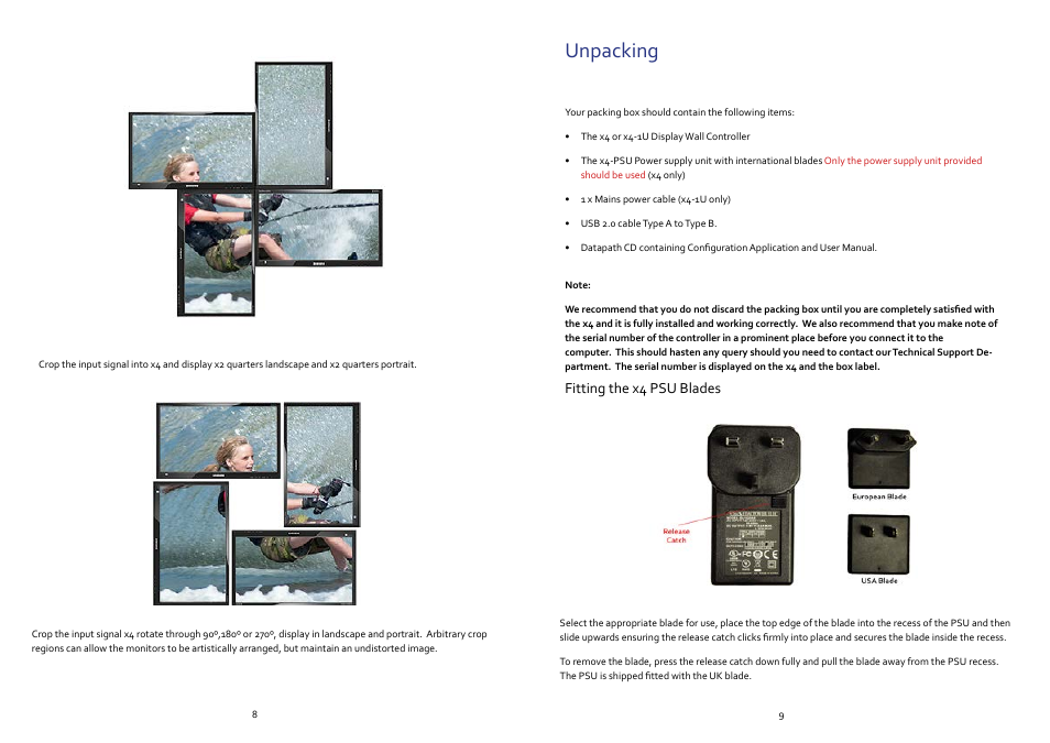 Unpacking | Datapath x4 User Manual | Page 6 / 17