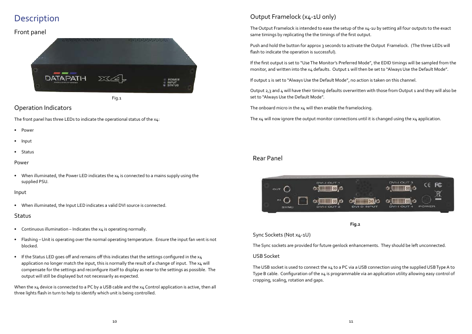 Description | Datapath x4 User Manual | Page 7 / 17