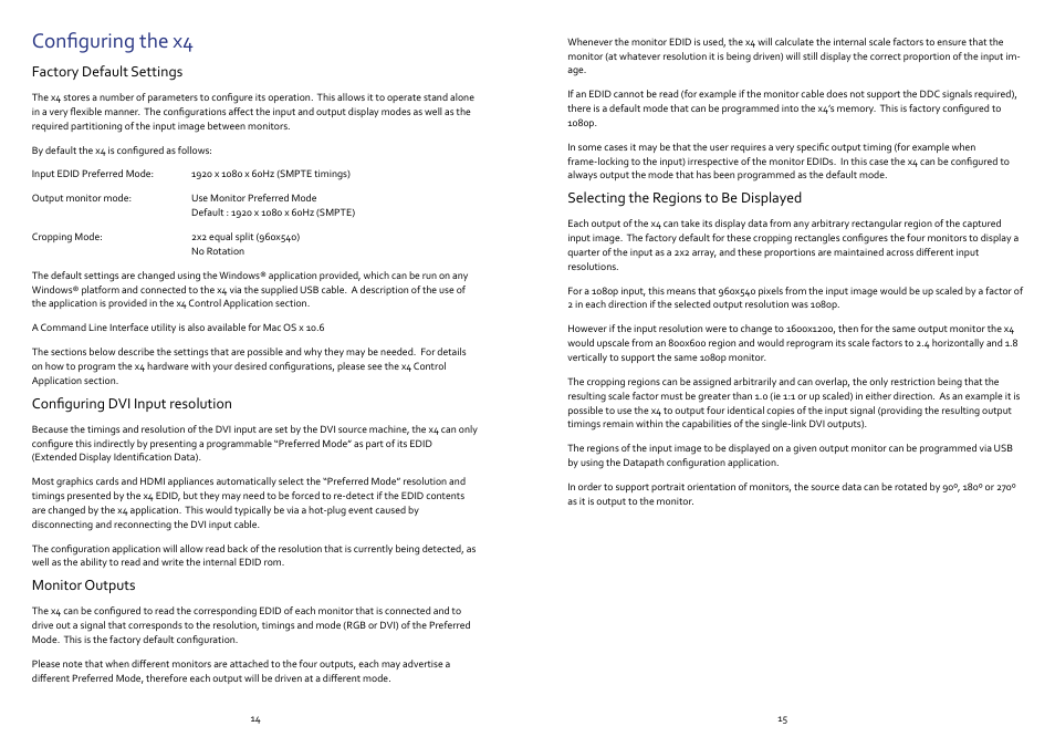Configuring the x4 | Datapath x4 User Manual | Page 9 / 17