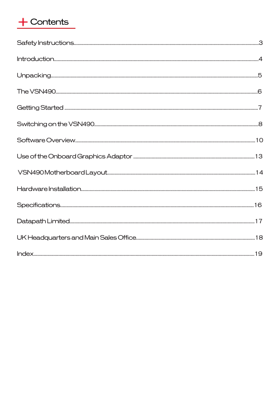 Datapath VSN490 User Manual | Page 2 / 19