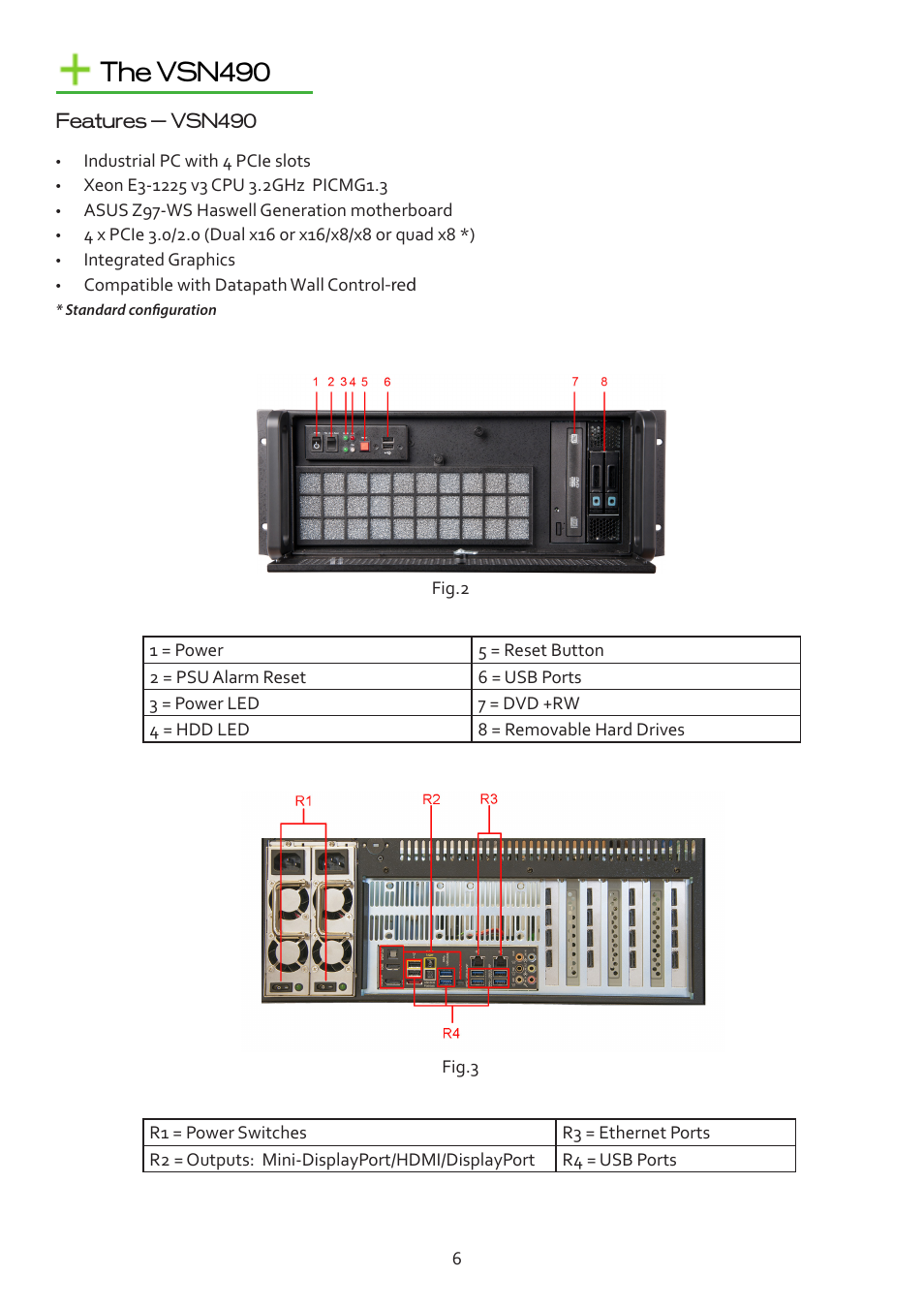 The vsn490 | Datapath VSN490 User Manual | Page 6 / 19