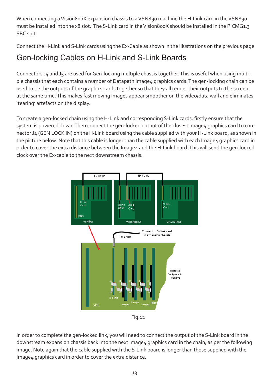 Gen-locking cables on h-link and s-link boards | Datapath VSN890 User Manual | Page 13 / 20