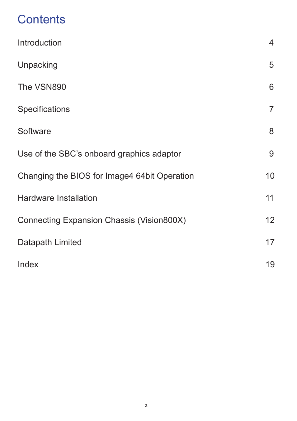 Datapath VSN890 User Manual | Page 2 / 20