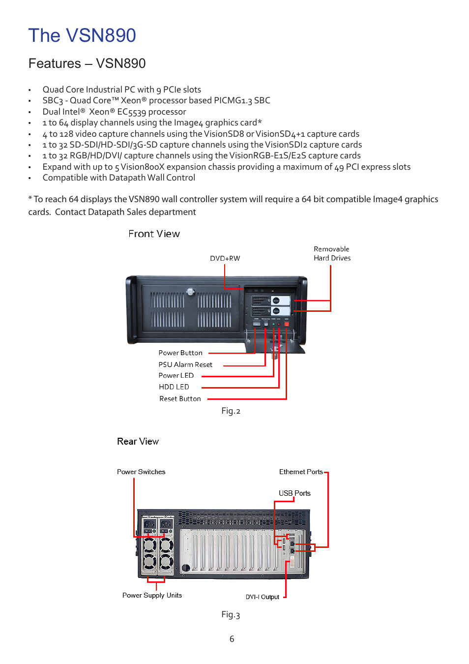 The vsn890, Features – vsn890 | Datapath VSN890 User Manual | Page 6 / 20