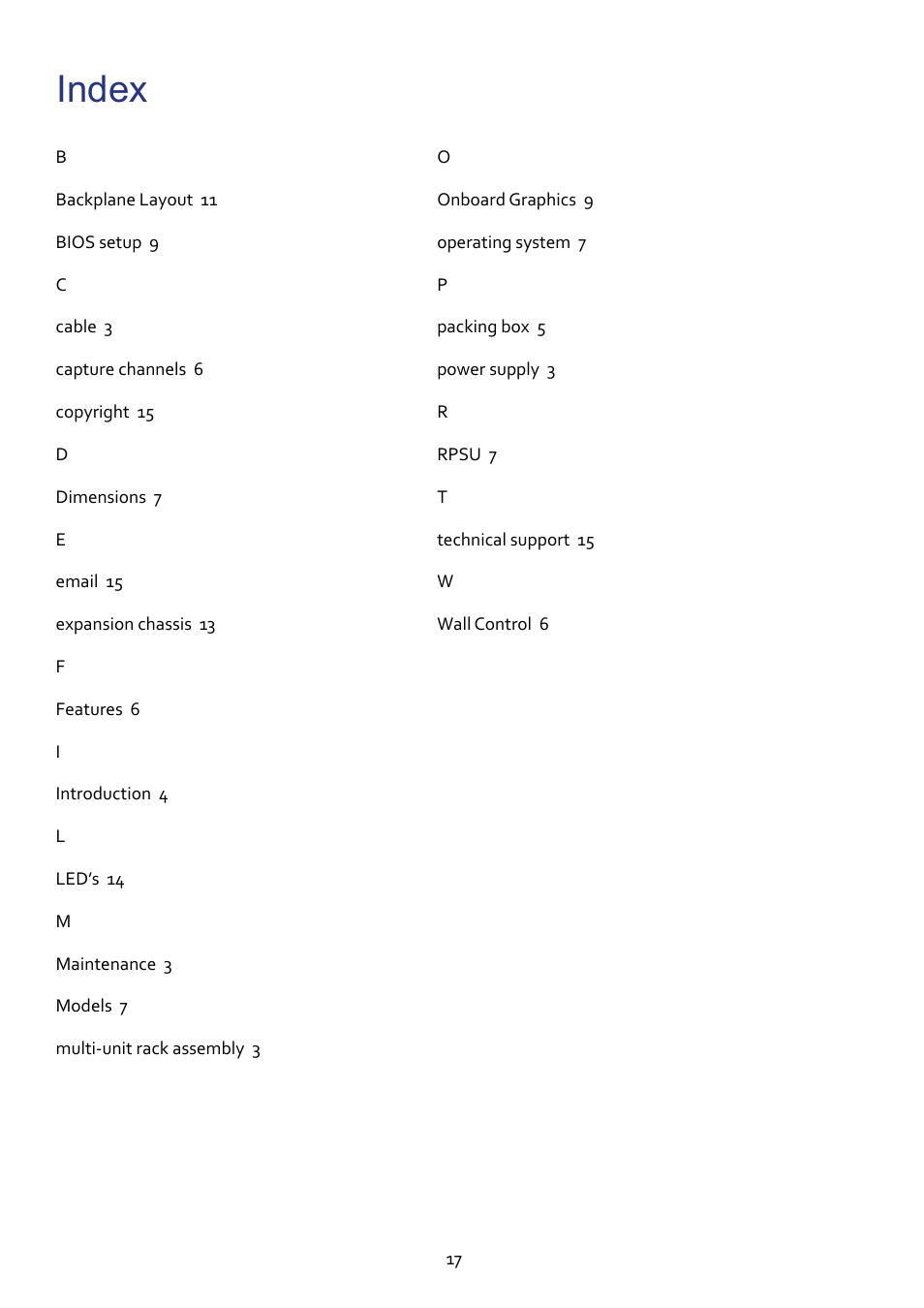 Index | Datapath VSN970 User Manual | Page 17 / 17