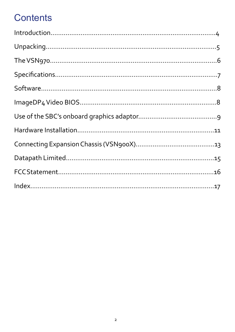 Datapath VSN970 User Manual | Page 2 / 17