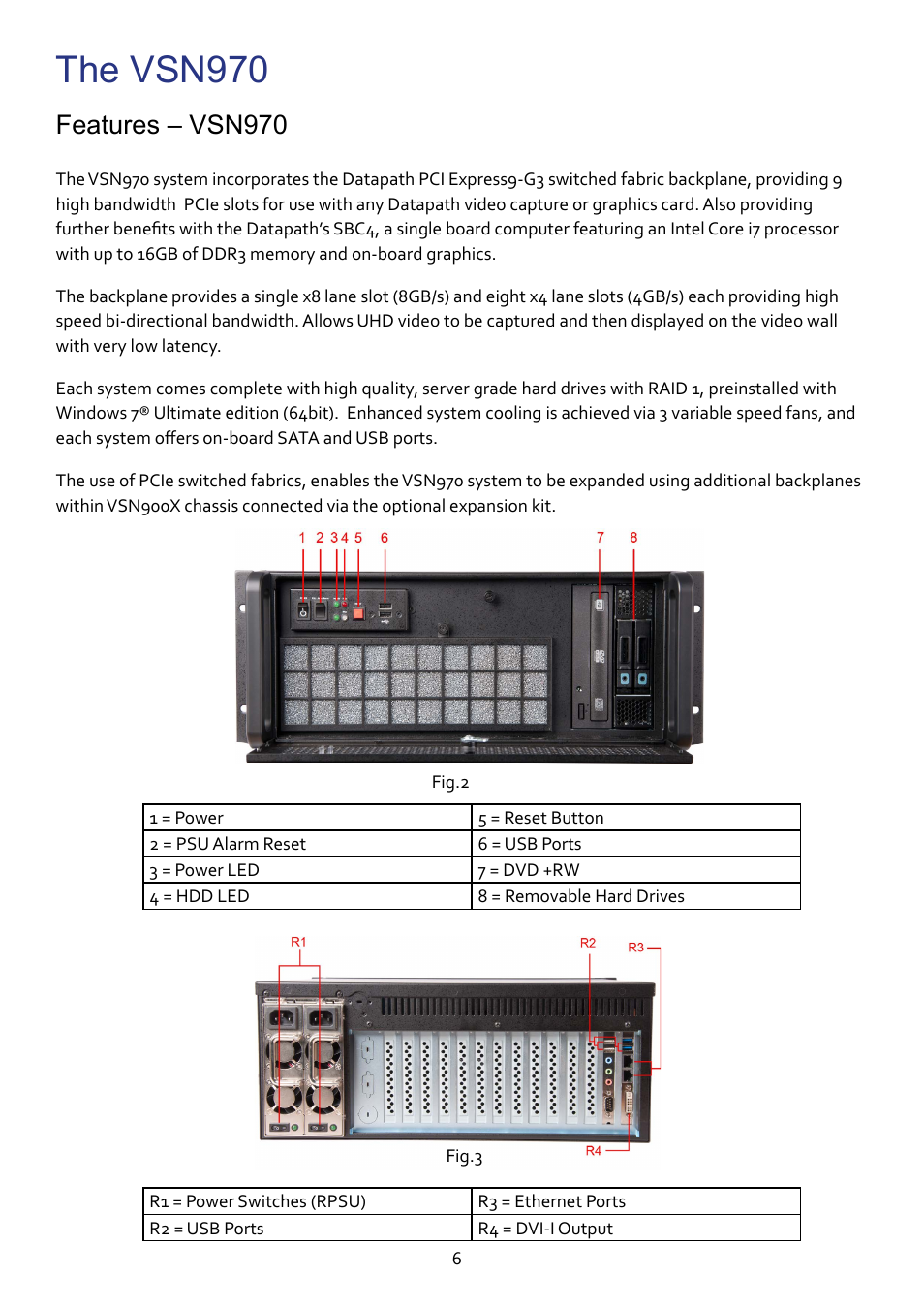 The vsn970, Features – vsn970 | Datapath VSN970 User Manual | Page 6 / 17