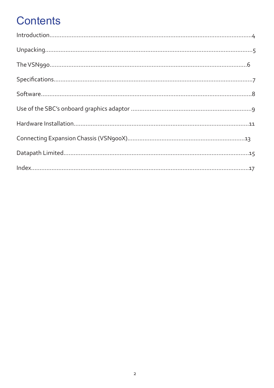 Datapath VSN990 User Manual | Page 2 / 17