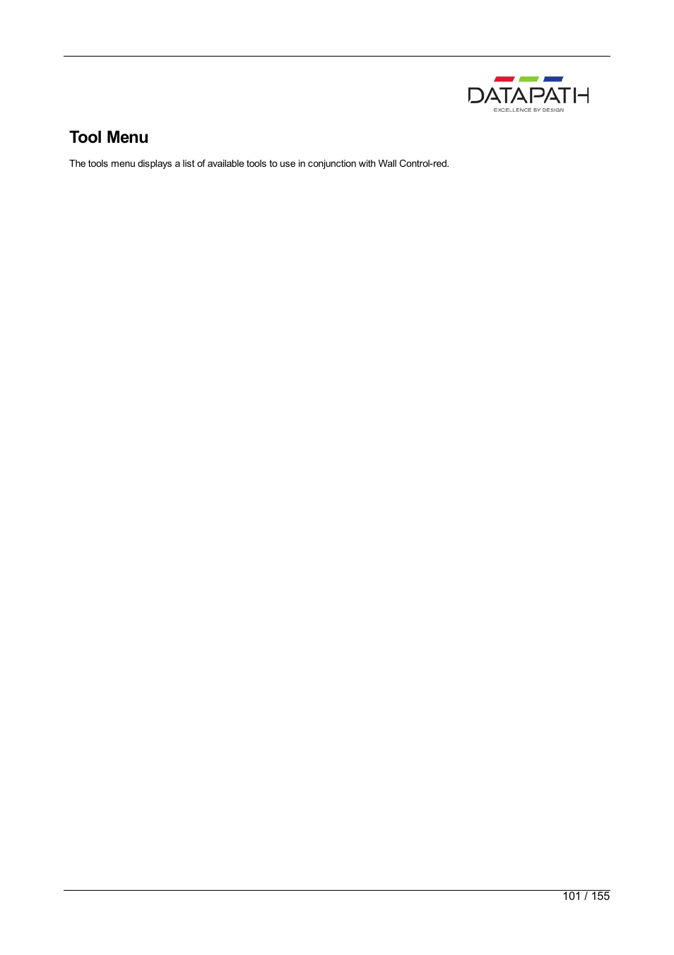 Tools, Tool menu | Datapath Wall Control User Manual | Page 101 / 155
