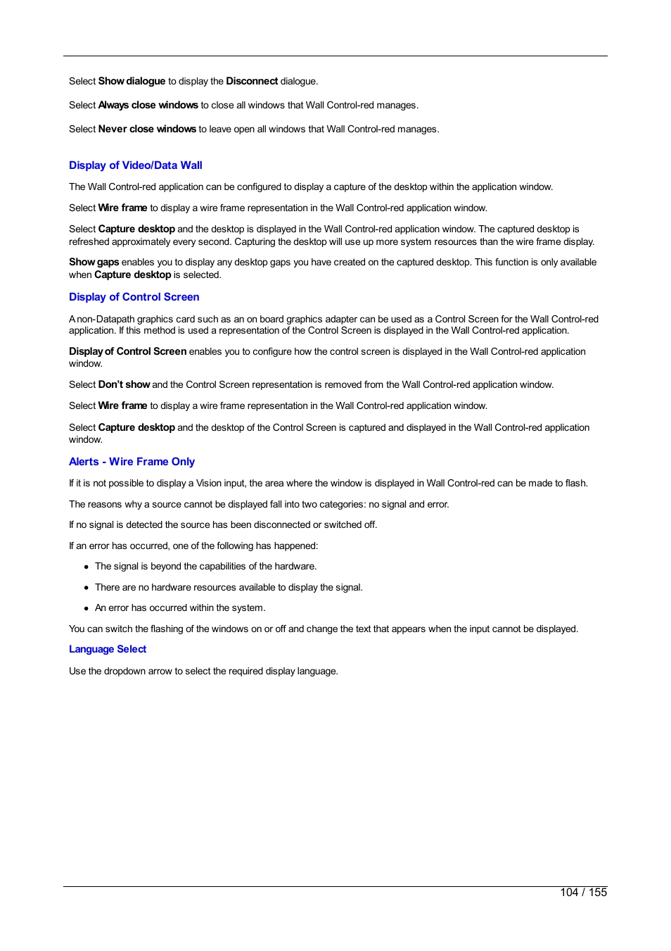 Datapath Wall Control User Manual | Page 104 / 155