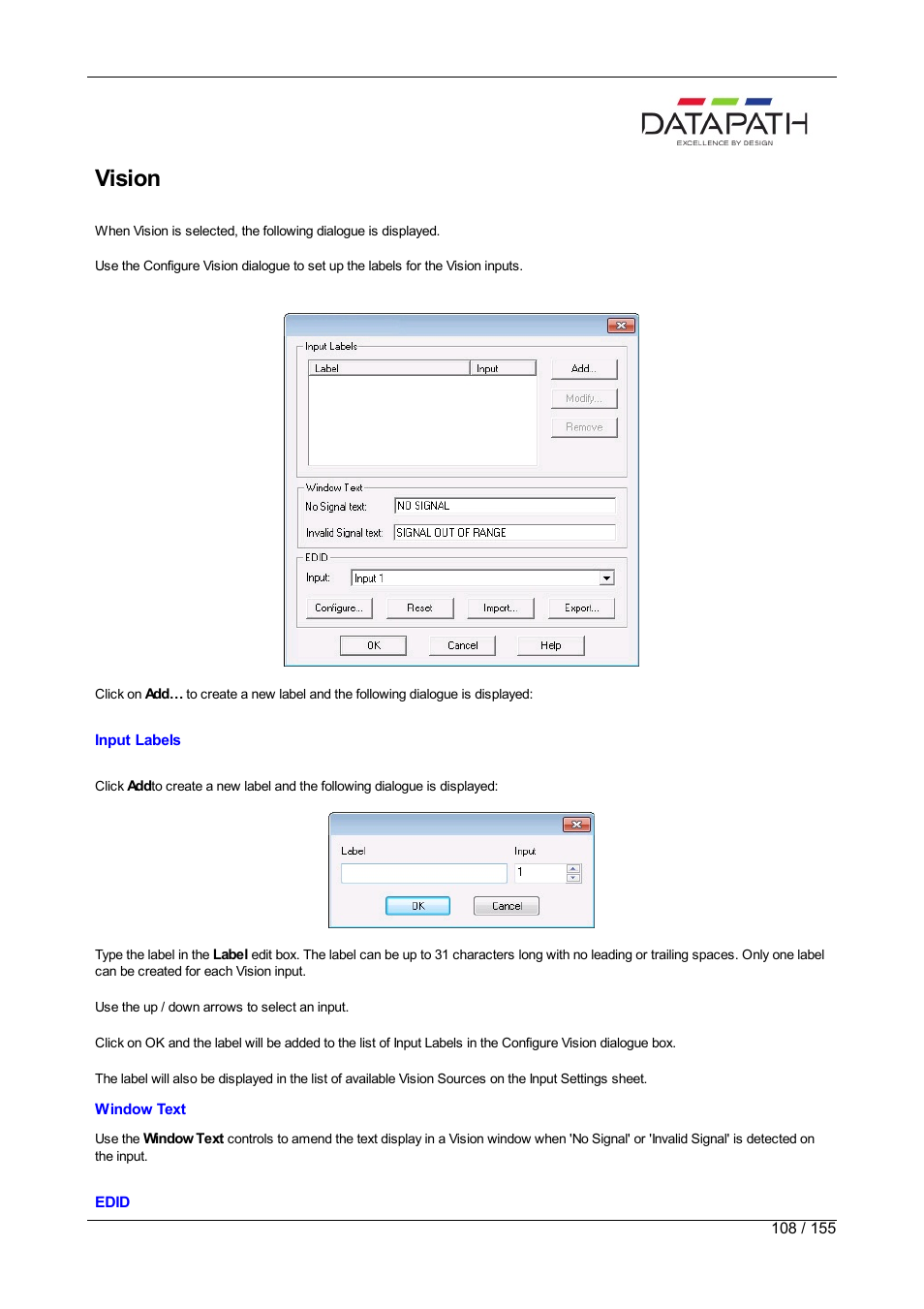 Vision | Datapath Wall Control User Manual | Page 108 / 155