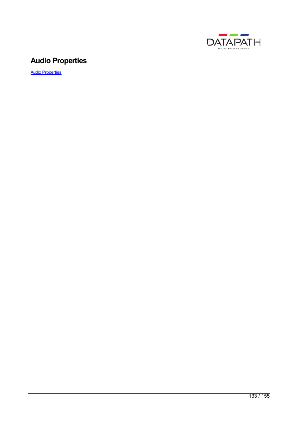 Audio properties | Datapath Wall Control User Manual | Page 133 / 155