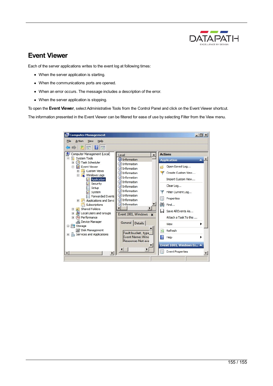 Video switch, Event viewer | Datapath Wall Control User Manual | Page 155 / 155