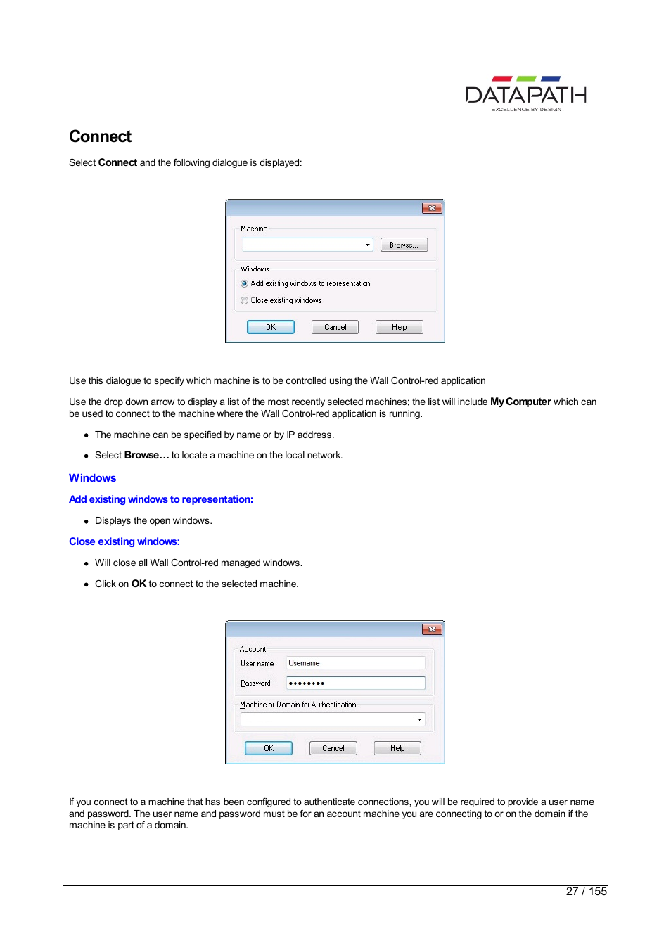 Connect | Datapath Wall Control User Manual | Page 27 / 155