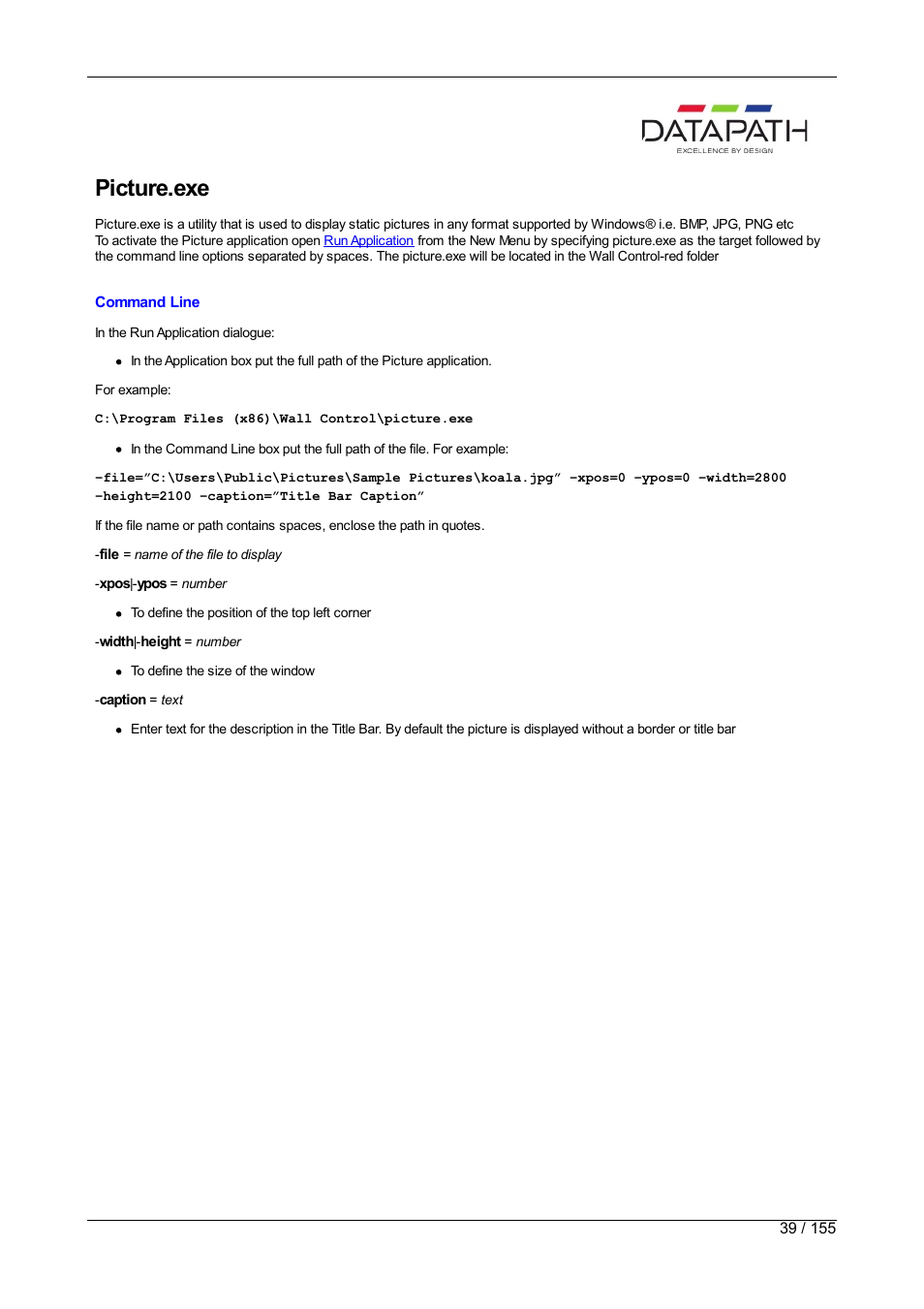 Picture.exe | Datapath Wall Control User Manual | Page 39 / 155