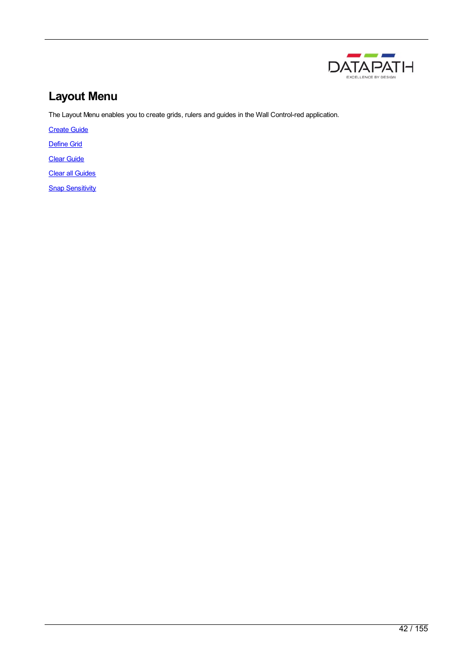 Layout menu | Datapath Wall Control User Manual | Page 42 / 155