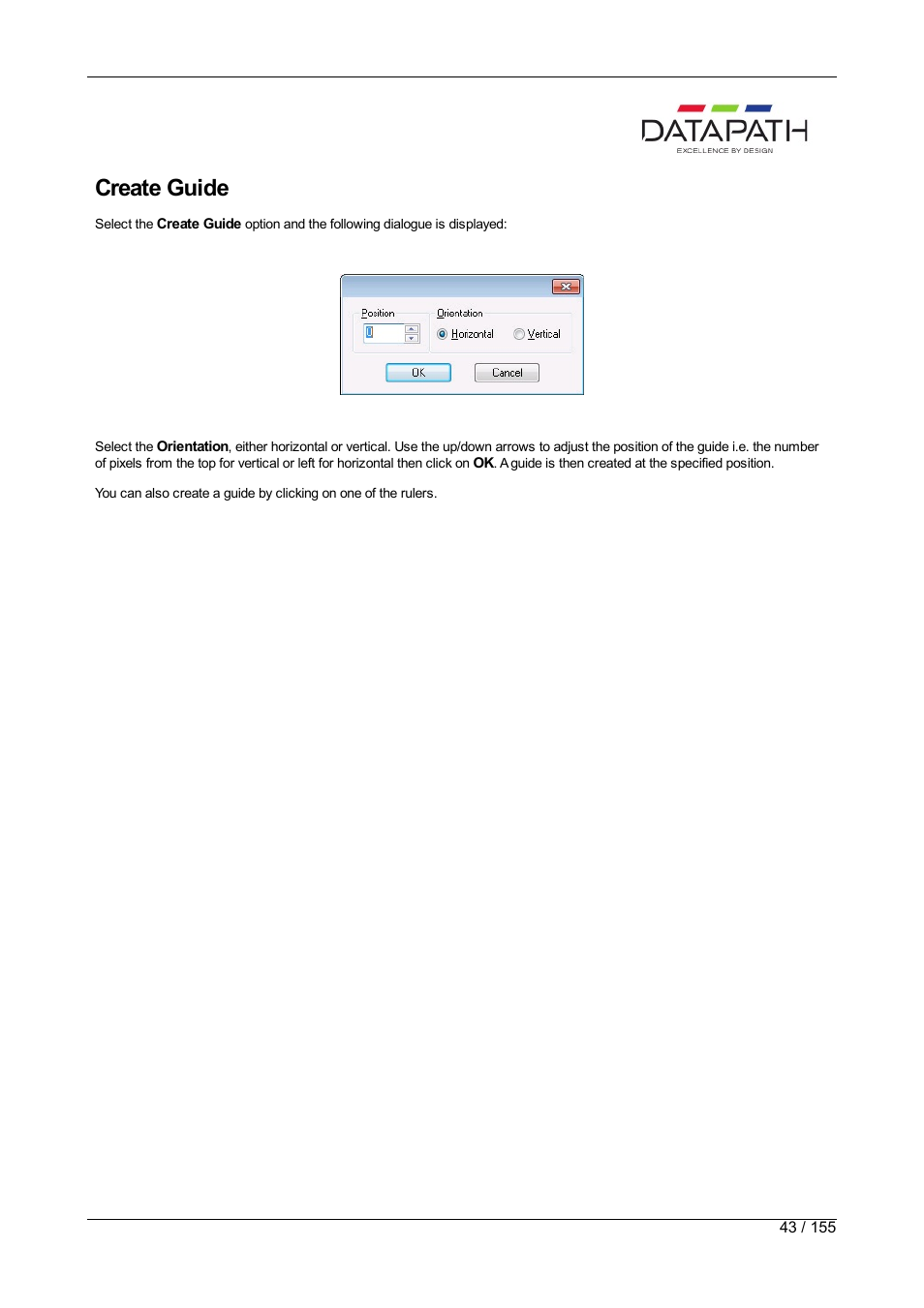 Create guide | Datapath Wall Control User Manual | Page 43 / 155