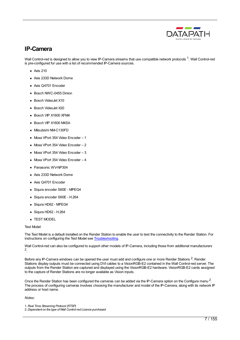 Ip-camera | Datapath Wall Control User Manual | Page 7 / 155