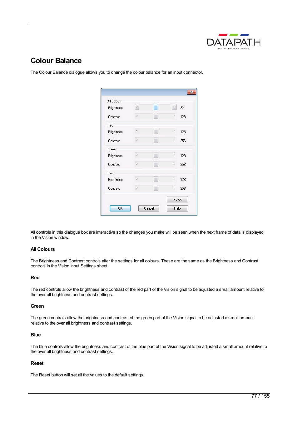 Colour balance | Datapath Wall Control User Manual | Page 77 / 155