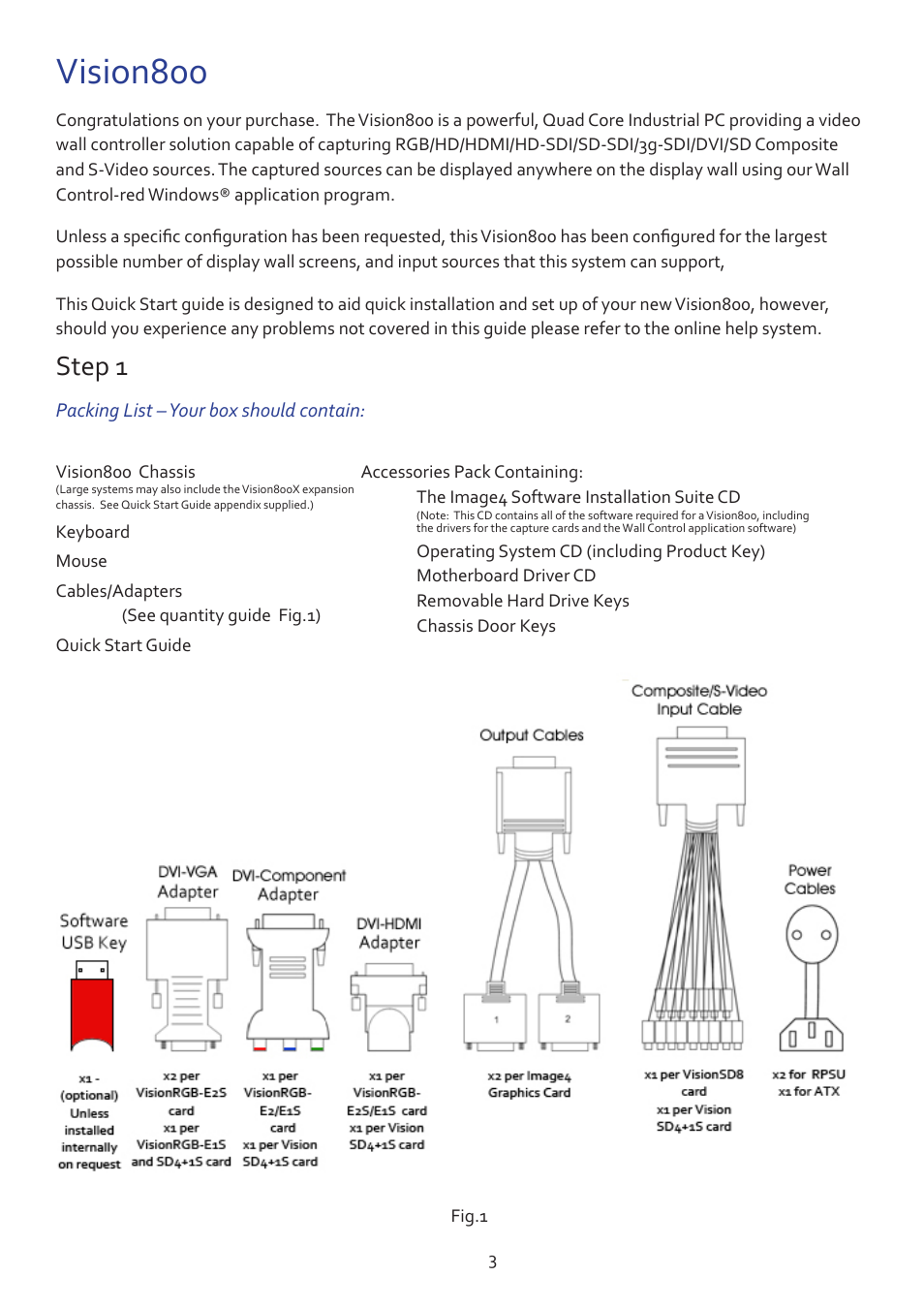 Vision800, Step 1 | Datapath Vision800 User Manual | Page 3 / 14