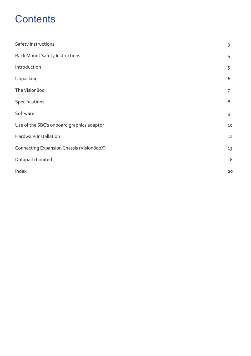 Datapath Vision800 User Manual | Page 2 / 21