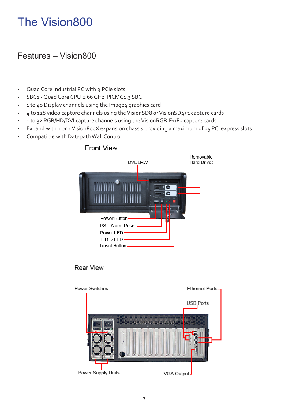 The vision800 | Datapath Vision800 User Manual | Page 7 / 21