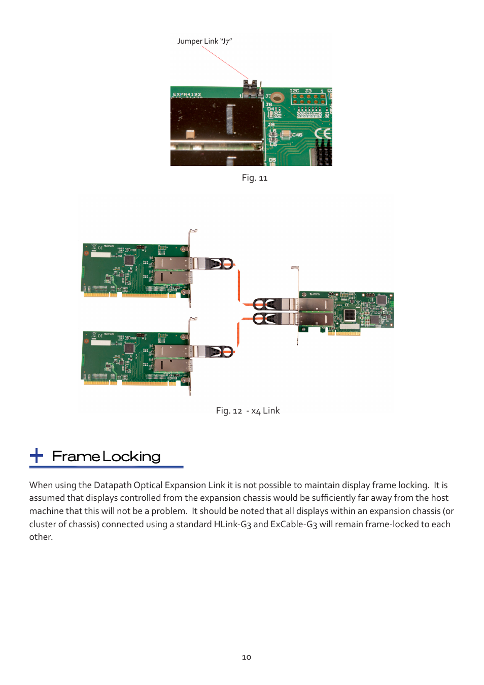 Frame locking | Datapath Optical Expansion Link User Manual | Page 10 / 13