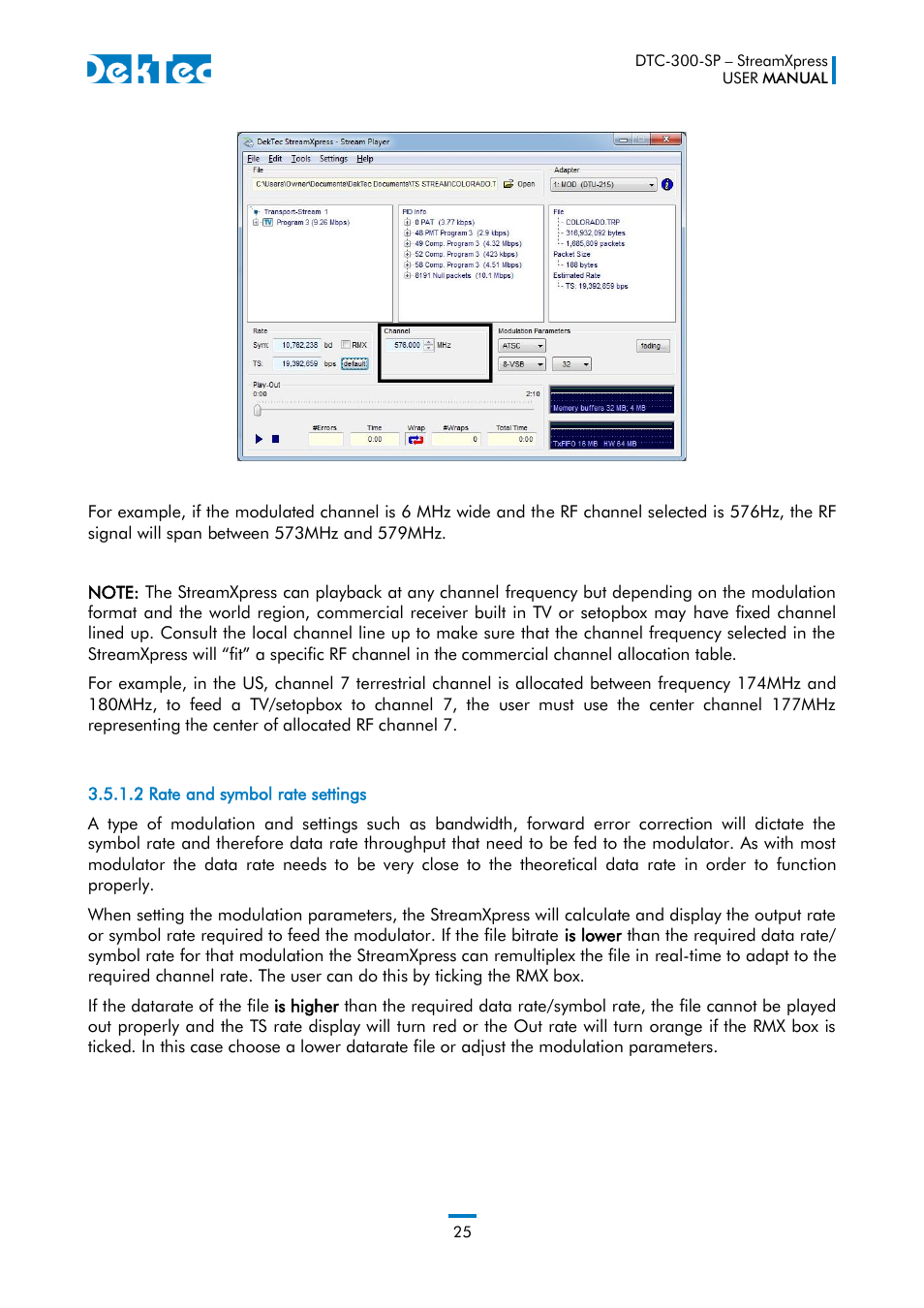 DekTec DTC-300 StreamXpress User Manual | Page 25 / 73