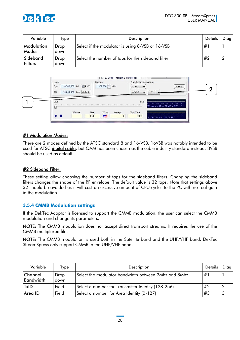 4 cmmb modulation settings | DekTec DTC-300 StreamXpress User Manual | Page 28 / 73