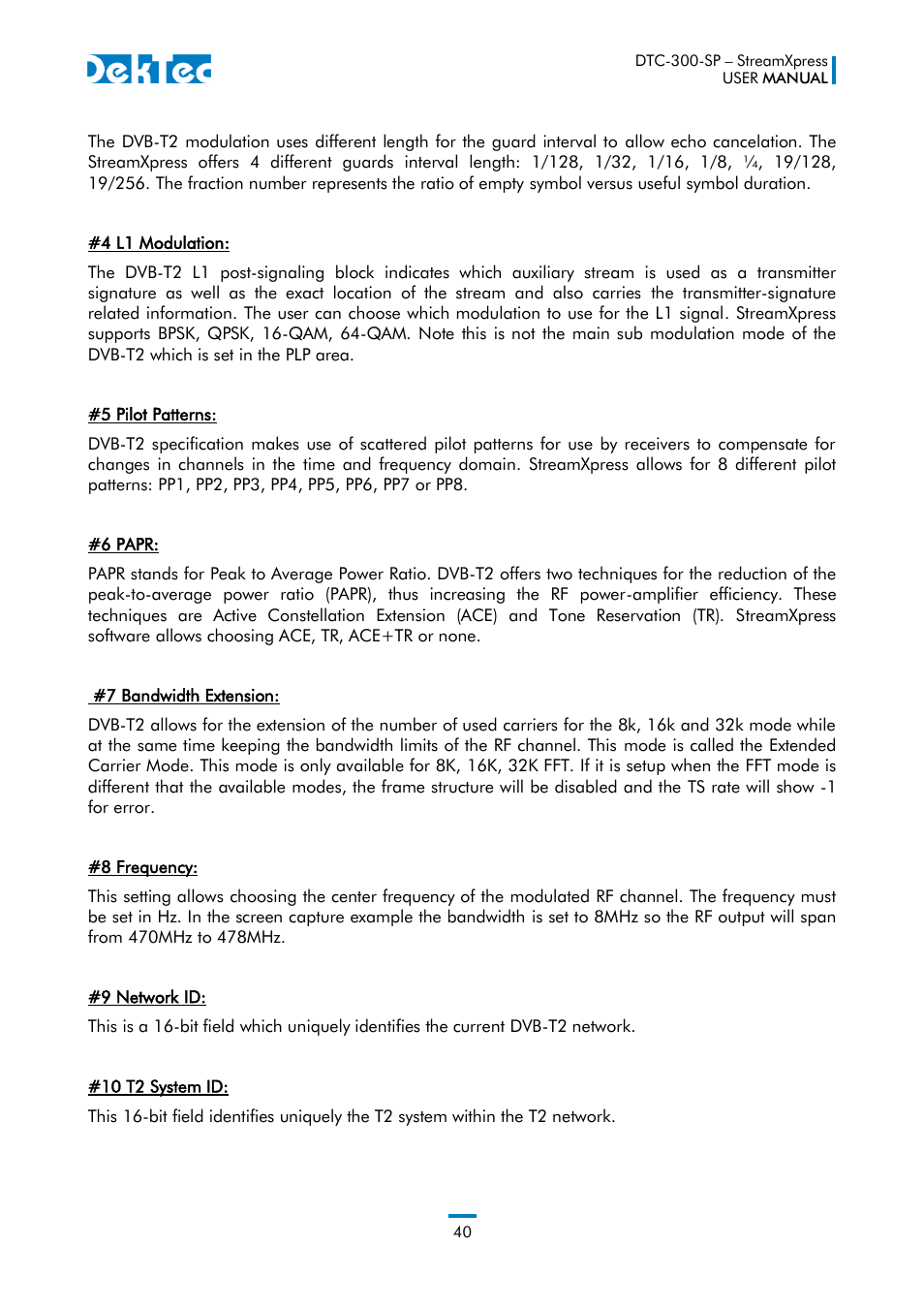 DekTec DTC-300 StreamXpress User Manual | Page 40 / 73