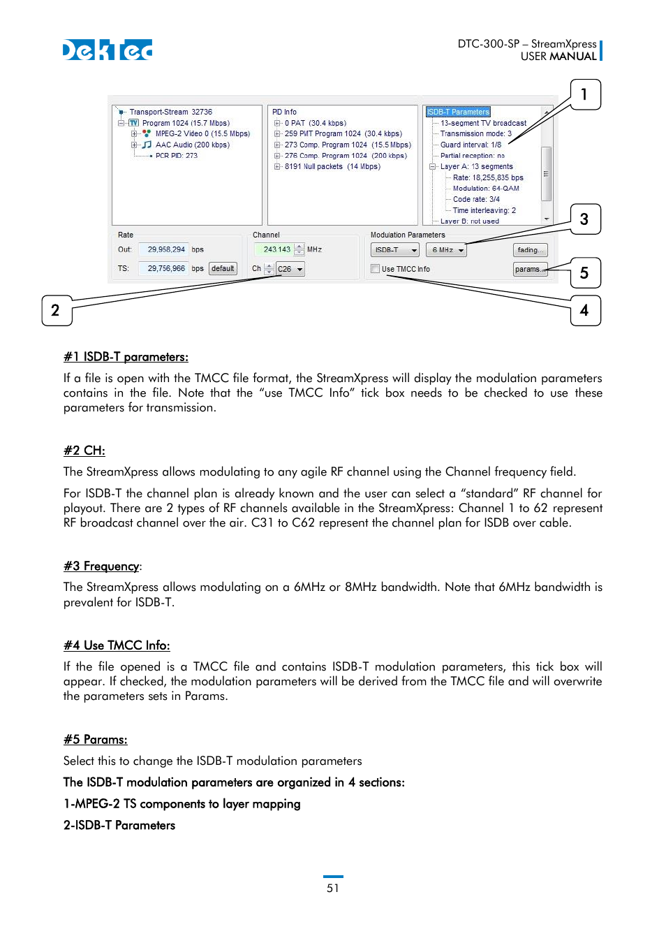DekTec DTC-300 StreamXpress User Manual | Page 51 / 73