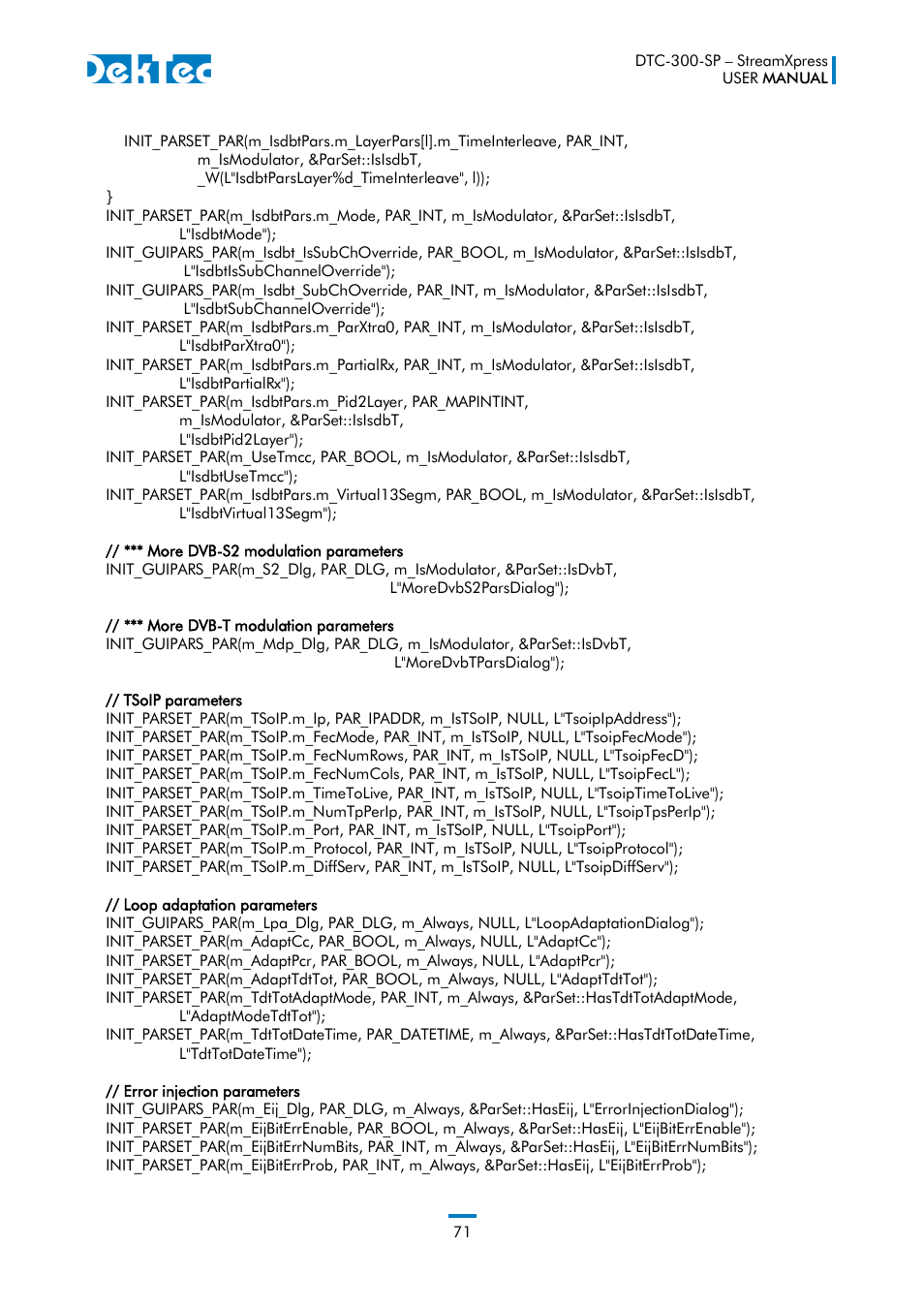 DekTec DTC-300 StreamXpress User Manual | Page 71 / 73