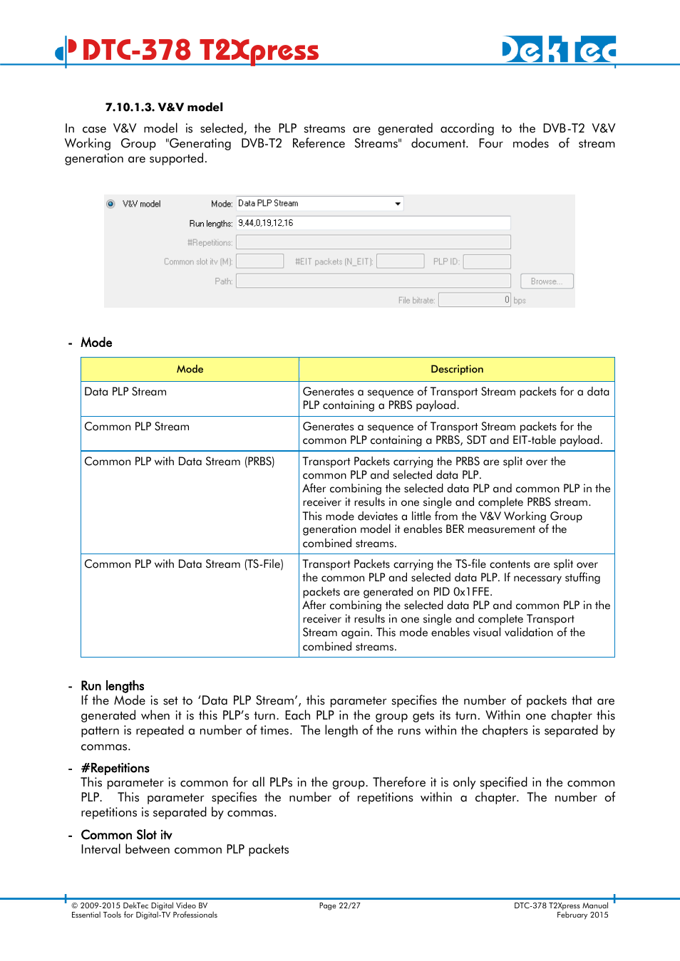 Dtc-378 t2xpress | DekTec DTC-378 T2Xpress User Manual | Page 22 / 27