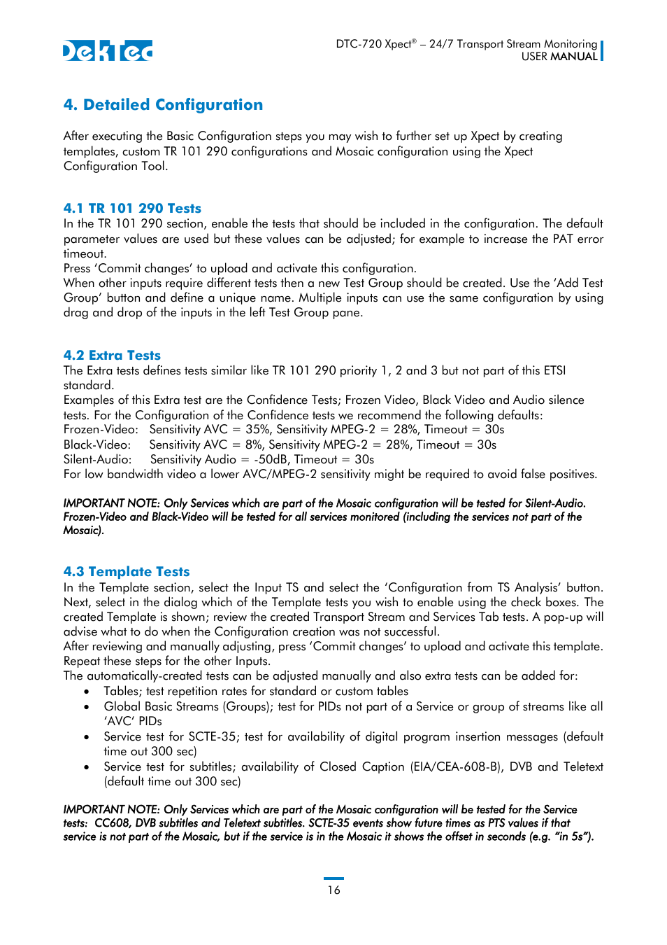 Detailed configuration | DekTec DTC-720 Xpect User Manual | Page 16 / 32