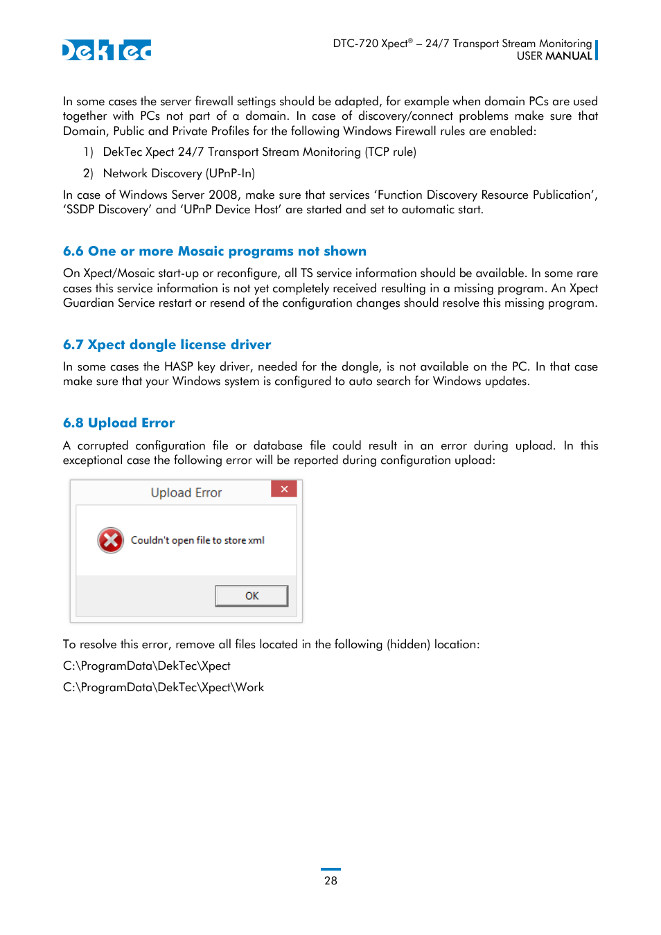 6 one or more mosaic programs not shown | DekTec DTC-720 Xpect User Manual | Page 28 / 32