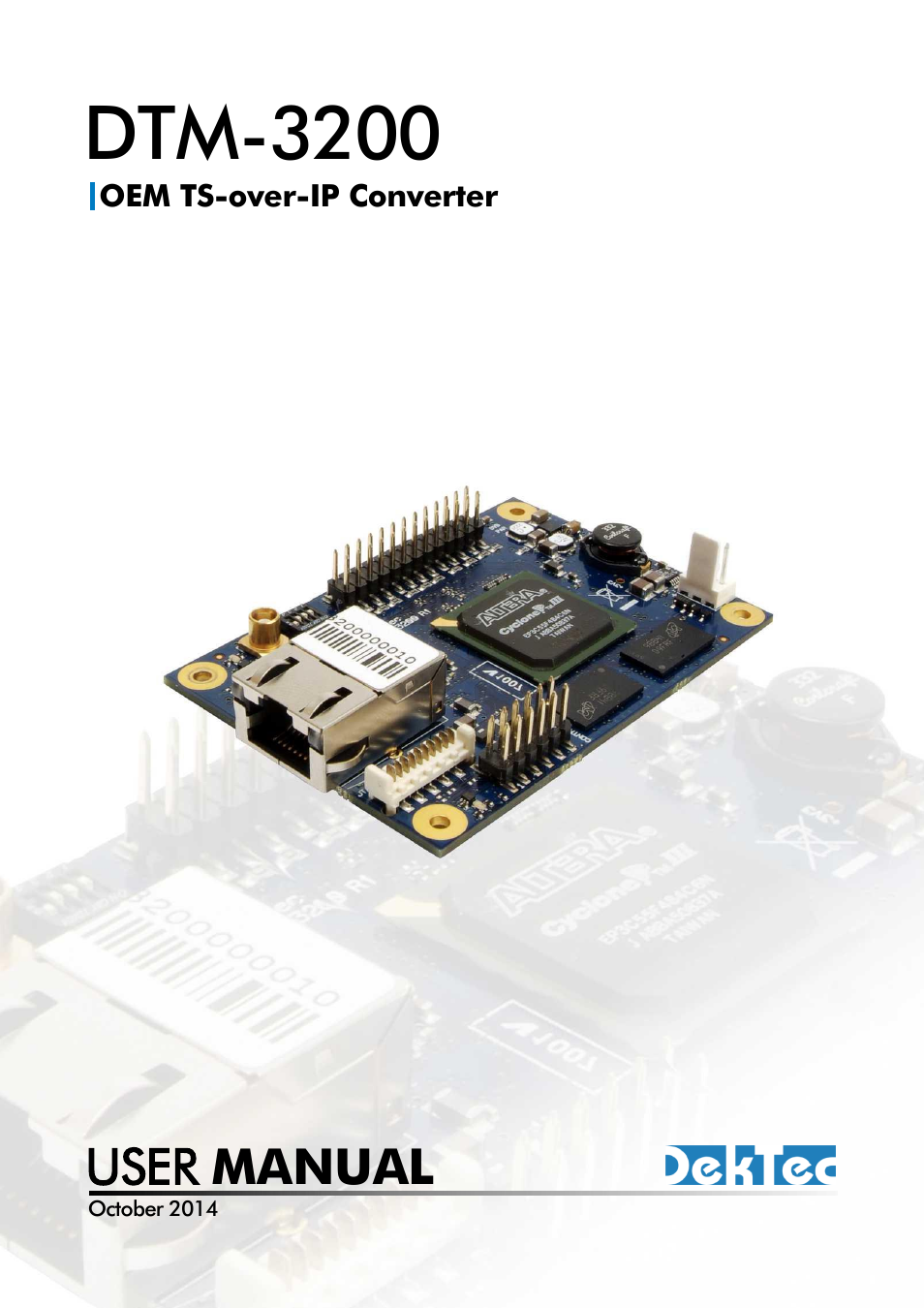 DekTec DTM-3200 IP-ASI Converter User Manual | 43 pages