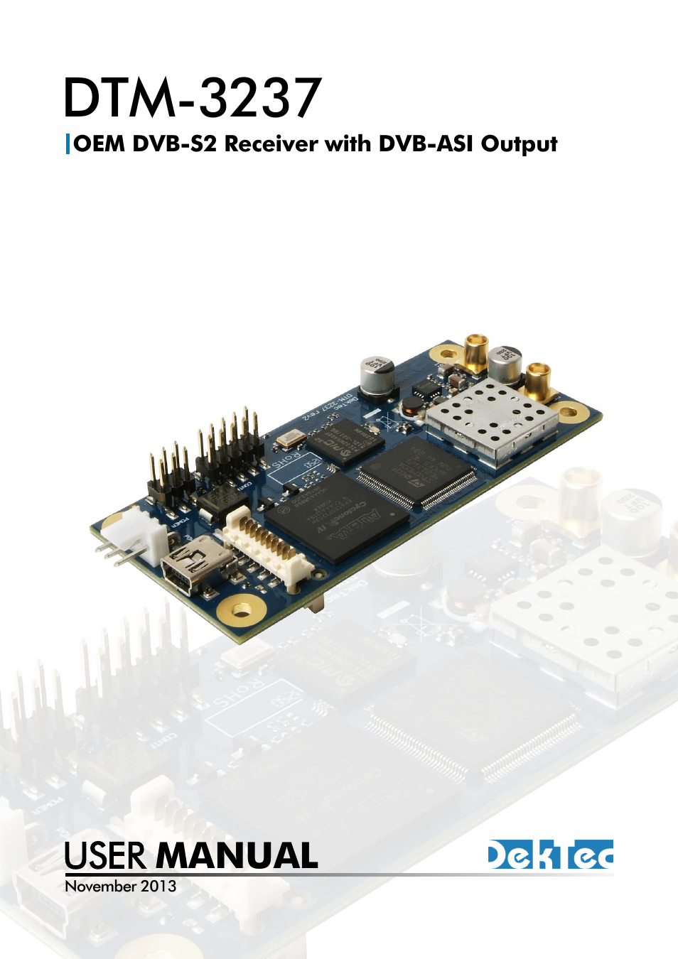 DekTec DTM-3237 DVB-S2 Receiver User Manual | 37 pages