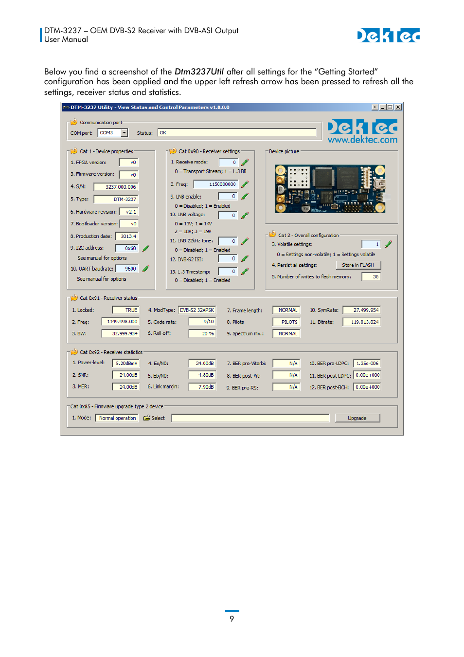 DekTec DTM-3237 DVB-S2 Receiver User Manual | Page 9 / 37