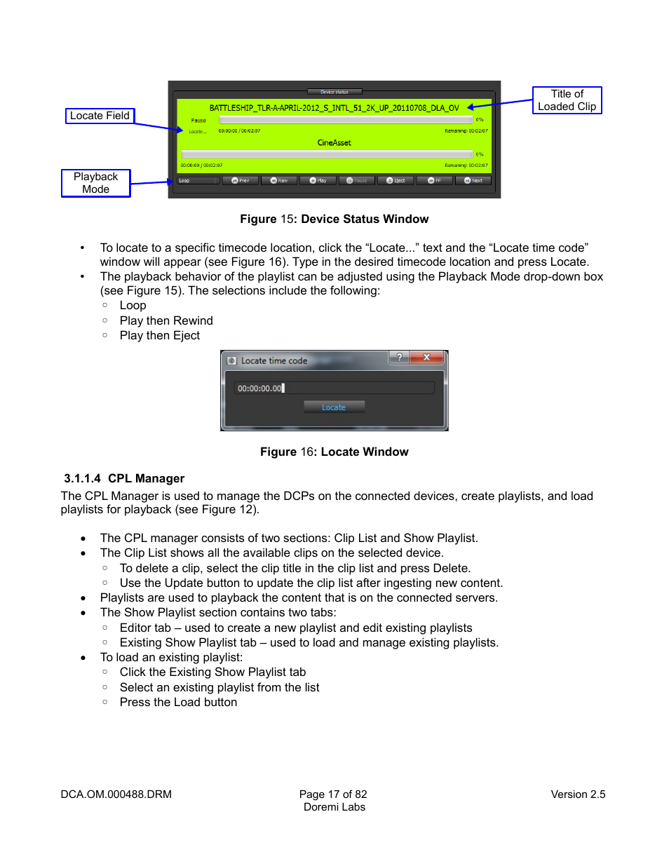 4 cpl manager | Doremi CineAsset User Manual | Page 17 / 82