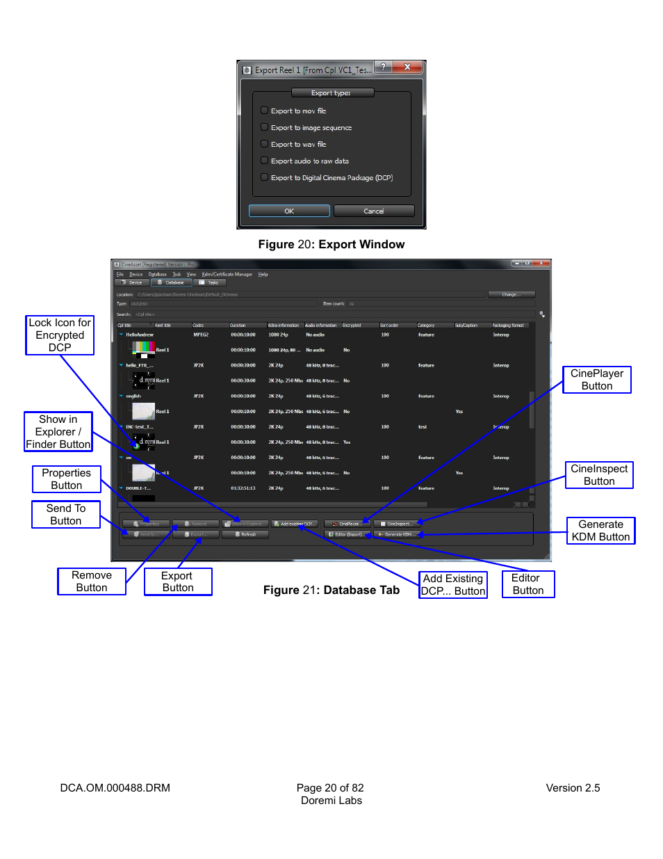 Figure 21), Figure 20 | Doremi CineAsset User Manual | Page 20 / 82