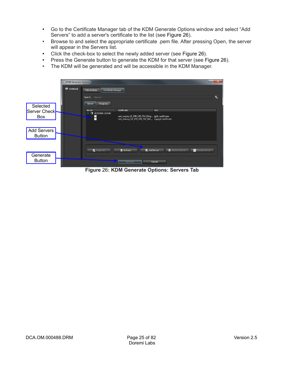 Doremi CineAsset User Manual | Page 25 / 82