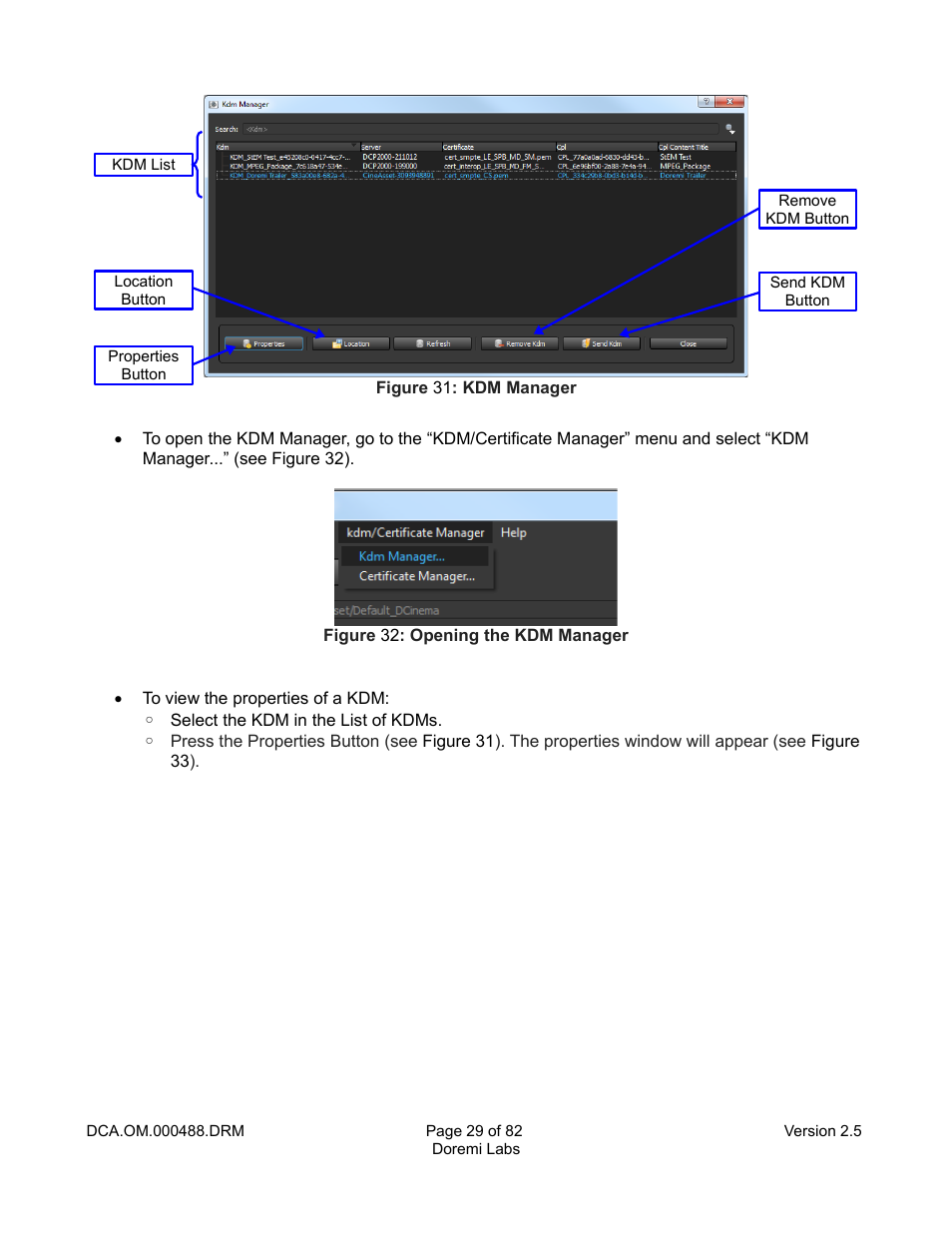Doremi CineAsset User Manual | Page 29 / 82