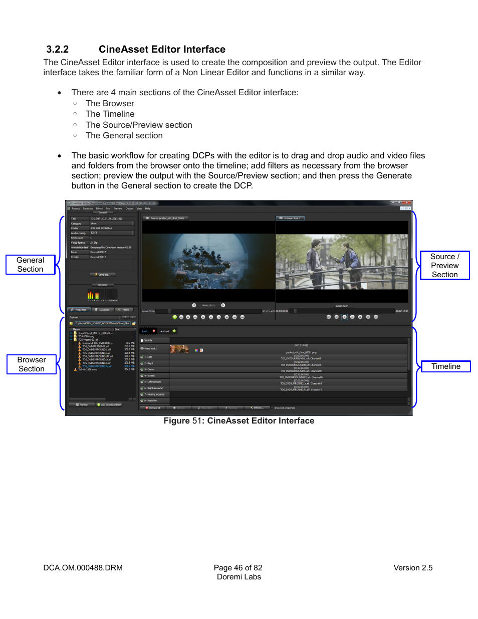 2 cineasset editor interface | Doremi CineAsset User Manual | Page 46 / 82