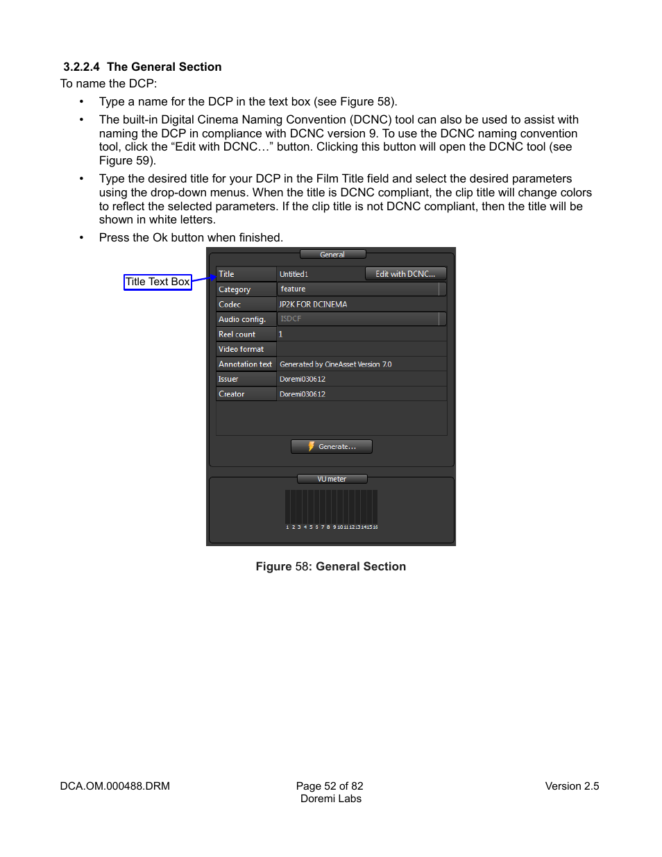 4 the general section | Doremi CineAsset User Manual | Page 52 / 82